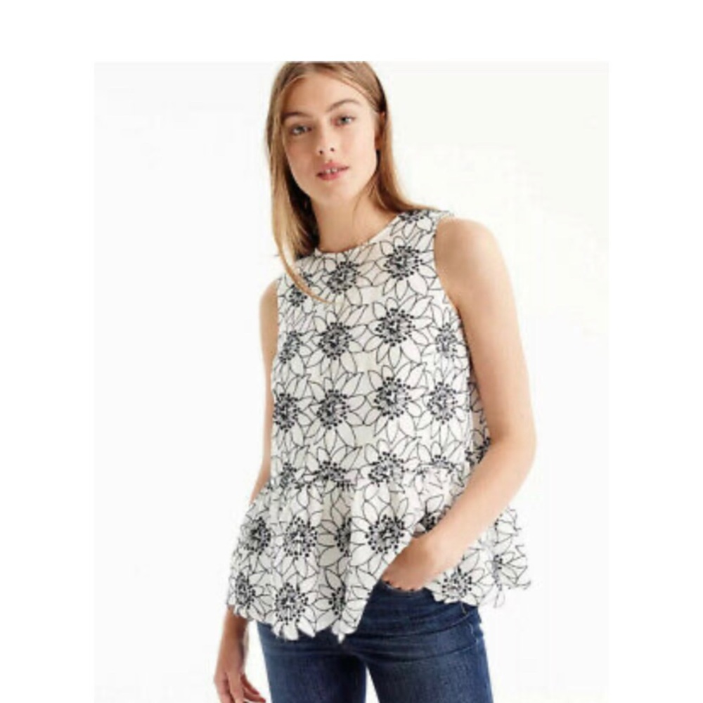 J.Crew Embroidered floral top size small